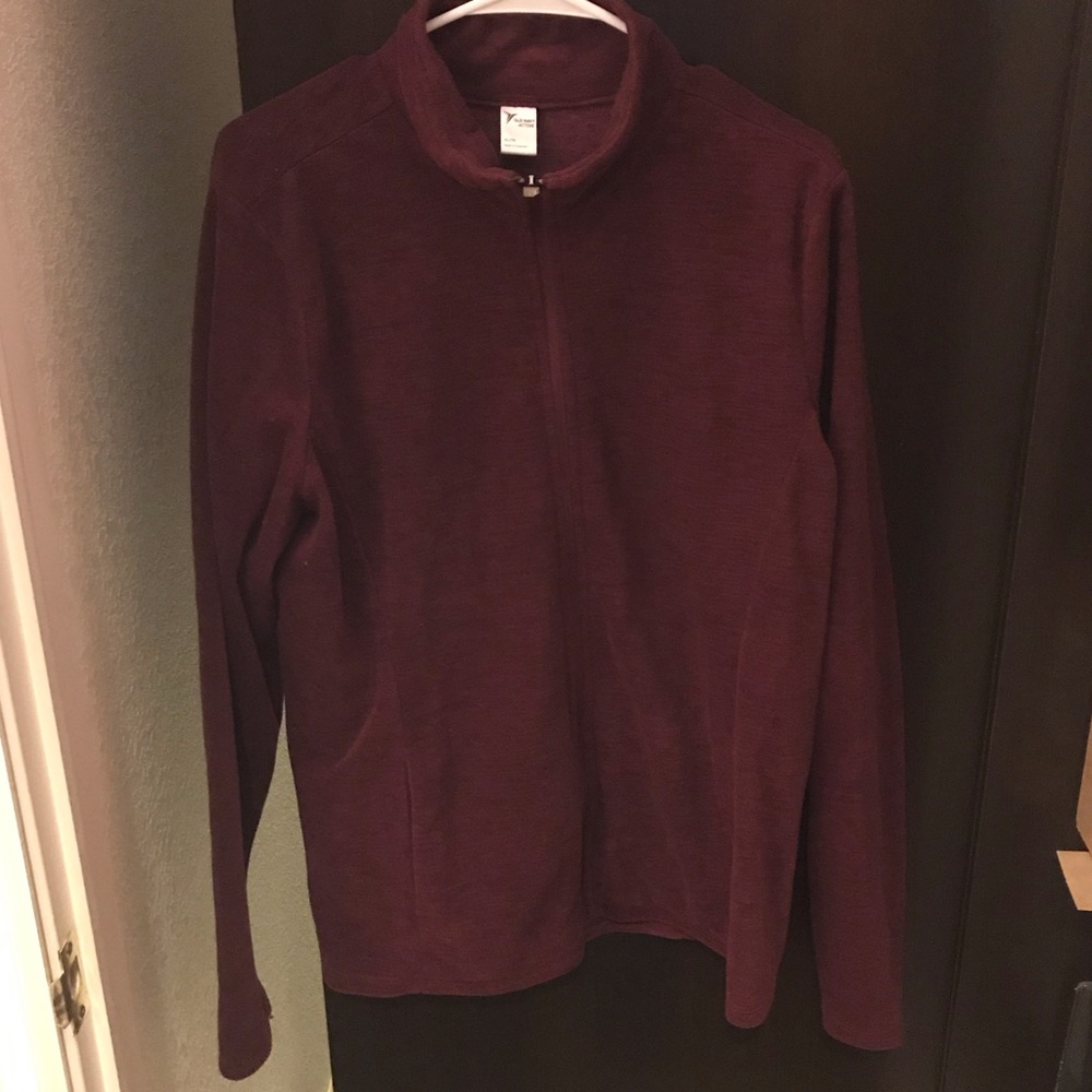 Burgundy Fleece Zip Sweatshirt